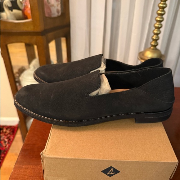 Sperry Seaport Levy Black Suede Leather Womens Loafers New Size 9 - Picture 4 of 6